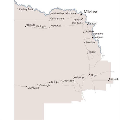 Mildura Rural City Council Area Map