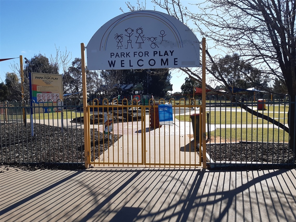 Park for play entrance